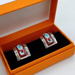 Hermès Enamel Clip Earrings